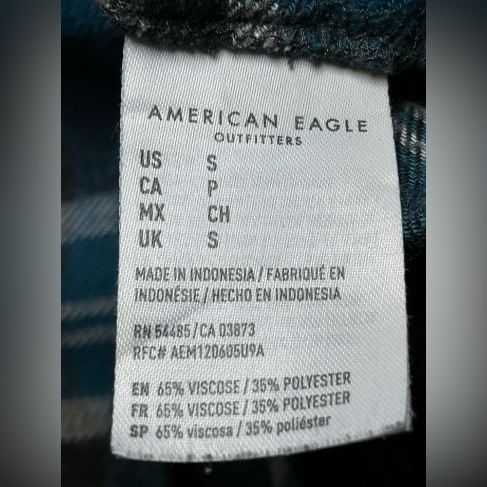 American Eagle Ahh-Mazingly Soft Boyfriend Fit Plaid Flannel Shirt Women’s Small - Picture 6 of 9